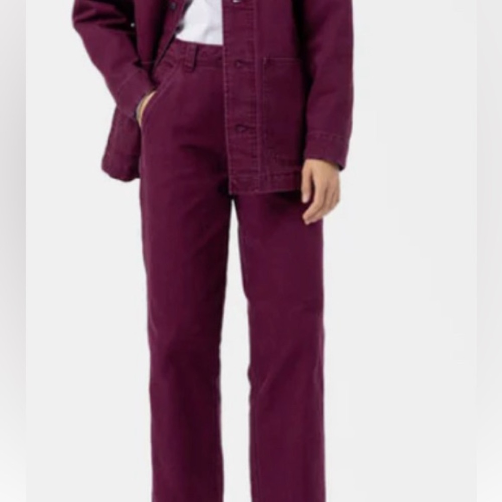🔥Urban Outfitters DICKIES WOMEN'S DUCK CANVAS PANTS - GRAPE WINE. NWT - Picture 6 of 8